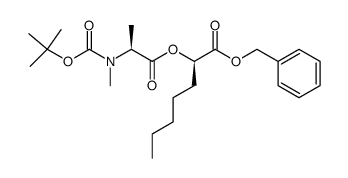 (R)-2-[(S)-2-(tert-Butoxycarbonyl-methyl-amino)-propionyloxy]-heptanoic acid benzyl ester结构式