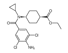 4-[(4-Amino-3,5-dichloro-benzoyl)-cyclopropyl-amino]-cyclohexanecarboxylic acid ethyl ester结构式