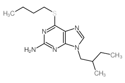 6-butylsulfanyl-9-(2-methylbutyl)purin-2-amine结构式