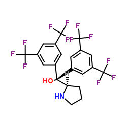 (R)-α,α-Bis[3,5-bis(trifluoromethyl)phenyl]-2-pyrrolidinemethanol structure