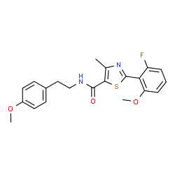 2-(2-Fluoro-6-methoxyphenyl)-N-[2-(4-methoxyphenyl)ethyl]-4-methyl-1,3-thiazole-5-carboxamide结构式