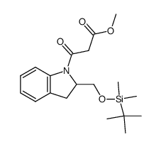 methyl 3-(2-(((tert-butyldimethylsilyl)oxy)methyl)indolin-1-yl)-3-oxopropanoate结构式