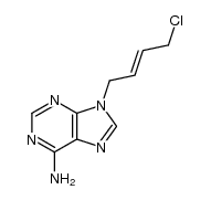 9-(trans-4-chloro-2-buten-1-yl)adenine structure