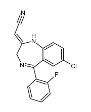 [7-chloro-5-(2-fluorophenyl)-1,3-dihydro-2H-1,4-benzodiazepine-2-ylidene]-acetonitrile结构式