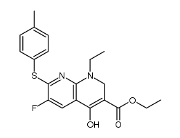 ethyl 1-ethyl-6-fluoro-1,2-dihydro-4-hydroxy-7-(p-tolylthio)-1,8-naphthyridine-3-carboxylate Structure