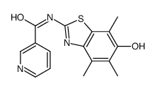 3-Pyridinecarboxamide,N-(6-hydroxy-4,5,7-trimethyl-2-benzothiazolyl)-结构式