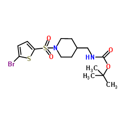 2-Methyl-2-propanyl ({1-[(5-bromo-2-thienyl)sulfonyl]-4-piperidinyl}methyl)carbamate图片