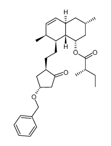 (1S,2S,4aR,6S,8S,8aS)-1-(2-(2(R)-(4(R)-(benzyloxy)-1-oxocyclopentyl))ethyl)-2,6-dimethyl-8-(((S)-2-methyl-1-oxobutyl)oxy)-1,2,4a,5,6,7,8,8a-octahydronaphthalene Structure