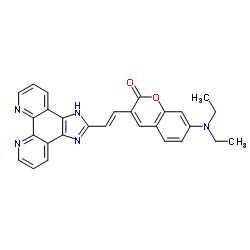 7-(Diethylamino)-3-[(E)-2-(1H-imidazo[4,5-f][1,10]phenanthrolin-2-yl)vinyl]-2H-chromen-2-one structure