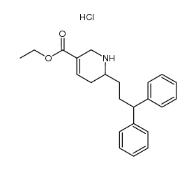 2-(3,3-diphenylpropyl)-5-carbethoxy-1,2,3,6-tetrahydropyridine hydrochloride Structure