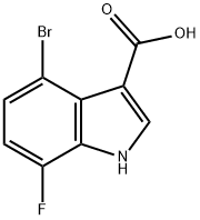 4-溴-7-氟吲哚-3-甲酸结构式