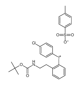 (2-(2-(t-butoxycarbonylamino)ethyl)phenyl)(4-chlorophenyl)iodonium p-toluenesulfonate Structure