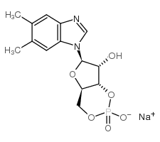 5,6-DIMETHYL-1-BETA-D-RIBOFURANOSYLBENZIMIDAZOLE-3',5'-CYCLIC MONOPHOSPHATE,SODIUM SALT Structure