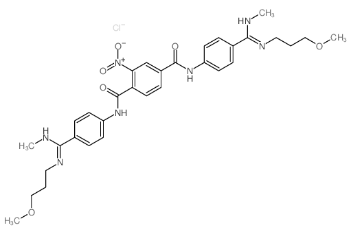 2-(Hydroxy(oxido)amino)-N~1~,N~4~-bis(4-(((3-methoxypropyl)imino)(methylamino)methyl)phenyl)terephthalamide structure