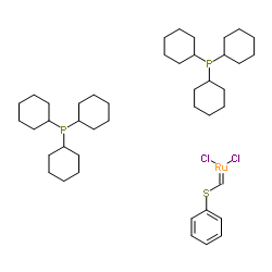 双(三环己基磷)[(苯基硫)亚甲基]钌(II)二氯结构式