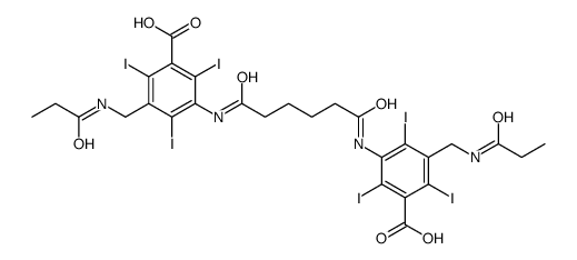 3-[[6-[3-carboxy-2,4,6-triiodo-5-[(propanoylamino)methyl]anilino]-6-oxohexanoyl]amino]-2,4,6-triiodo-5-[(propanoylamino)methyl]benzoic acid Structure