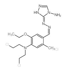 Benzaldehyde,4-[bis(2-chloroethyl)amino]-5-ethoxy-2-methyl-,2-(4-amino-4H-1,2,4-triazol-3-yl)hydrazone, hydrochloride (1:1) structure