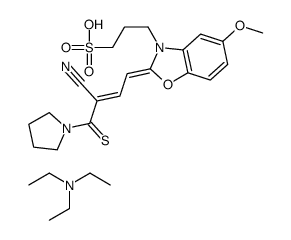 2-[3-cyano-4-(pyrrolidin-1-yl)-4-thioxobut-2-enylidene]-5-methoxy-2H-benzoxazole-3-propanesulphonic acid, compound with triethylamine (1:1) structure