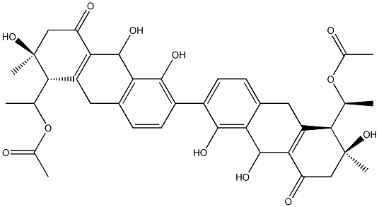 9,9',10,10'-Tetradeoxo-9,9'-dihydroxyjulichrome Q 11,11'-diacetate结构式