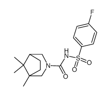 4-Fluoro-N-(1,8,8-trimethyl-3-aza-bicyclo[3.2.1]octane-3-carbonyl)-benzenesulfonamide Structure