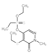 O-Ethyl O-(5-(ethylthio)-1-methyl-6-oxo-1,6-dihydro-4-pyridazinyl) ethylphosphonothioate structure