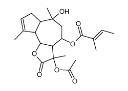 (3S)-3β-(Acetyloxy)-4β-(angeloyloxy)-3aβ,4,5,6,6aα,7,9aα,9bβ-octahydro-6α-hydroxy-3,6,9-trimethylazuleno[4,5-b]furan-2(3H)-one structure