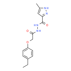 N'-[(4-ethylphenoxy)acetyl]-3-methyl-1H-pyrazole-5-carbohydrazide结构式