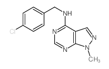 1H-Pyrazolo[3,4-d]pyrimidin-4-amine,N-[(4-chlorophenyl)methyl]-1-methyl- Structure