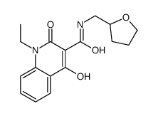 1-ethyl-4-hydroxy-2-oxo-N-(oxolan-2-ylmethyl)quinoline-3-carboxamide结构式