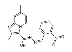 2,7-dimethyl-N-[(Z)-(2-nitrophenyl)methylideneamino]imidazo[1,2-a]pyridine-3-carboxamide结构式