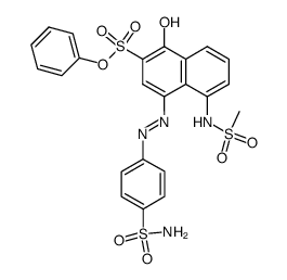 1-Hydroxy-5-methanesulfonylamino-4-(4-sulfamoyl-phenylazo)-naphthalene-2-sulfonic acid phenyl ester Structure