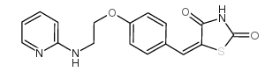 5-[4-[N-(2-Pyridylamino)ethoxy]benzylidene]thiazolidine-2,4-dione Structure