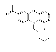 7-Acetyl-1-chloro-10-(3-dimethylaminopropyl)-10H-pyridazino[4,5-b][1,4]benzoxazine Structure