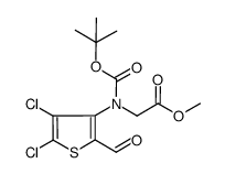 methyl N-(tert-butoxycarbonyl)-N-(4,5-dichloro-2-formyl-3-thienyl) glycinate结构式