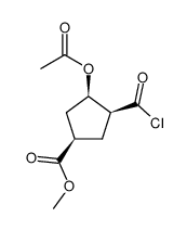 (1R,3R,4S)-methyl 3-acetoxy-4-(chlorocarbonyl)cyclopentanecarboxylate结构式