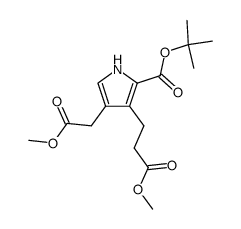 3-(2-Methoxycarbonyl-ethyl)-4-methoxycarbonylmethyl-1H-pyrrole-2-carboxylic acid tert-butyl ester Structure