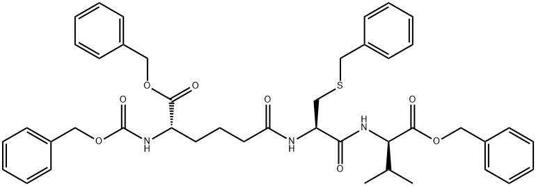 d-Valine, N-[N-[1,6-dioxo-6-(phenylmethoxy)-5-[[(phenylmethoxy)carbony l]amino]hexyl]-S-(phenylmethyl)-l-cysteinyl]-, phenylmethyl ester, (S)- structure