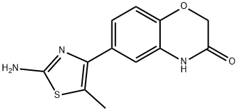 6-(2-氨基-5-甲基-1,3-噻唑-4-基)-3,4-二氢-2H-1,4-苯并噁嗪-3-酮结构式