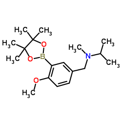 N-[4-Methoxy-3-(4,4,5,5-tetramethyl-1,3,2-dioxaborolan-2-yl)benzyl]-N-methyl-2-propanamine Structure