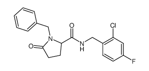 N-[(2-chloro-4-fluorophenyl)methyl]-5-oxo-1-(phenylmethyl)-prolinamide Structure