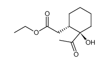 (+-)-(2c-acetyl-2t-hydroxy-cyclohex-r-yl)-acetic acid ethyl ester Structure