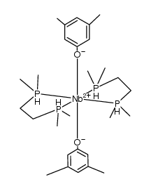 niobium di(3,5-dimethylphenoxide)di(bis(dimethylphosphino)ethane)结构式