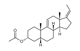 (Z)-3α-acetoxy-5β-pregna-9(11),17(20)-diene结构式