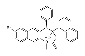 (1R)-1-(6-bromo-2-methoxyquinolin-3-yl)-2-(naphthalen-1-yl)-1-phenylpent-4-en-2-ol Structure