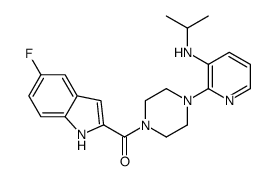 (5-fluoro-1H-indol-2-yl)-[4-[3-(propan-2-ylamino)pyridin-2-yl]piperazin-1-yl]methanone结构式