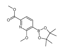 methyl 6-methoxy-5-(4,4,5,5-tetramethyl-1,3,2-dioxaborolan-2-yl)pyridine-2-carboxylate Structure