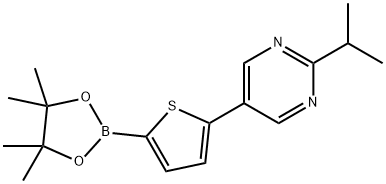 5-(2-isopropyl-5-pyrimidyl)thiophene-2-boronic acid pinacol ester结构式