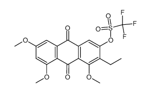 3-ethyl-4,5,7-trimethoxy-9,10-dioxo-9,10-dihydroanthracen-2-yl trifluoromethanesulfonate结构式