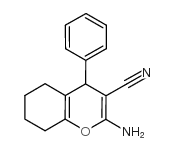 2-氨基-5,6,7,8-四氢-4-苯基-4H-1-苯并吡喃-3-甲腈结构式