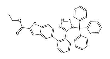 5-[2-(1-Trityl-1H-tetrazol-5-yl)-phenyl]-benzofuran-2-carboxylic acid ethyl ester结构式